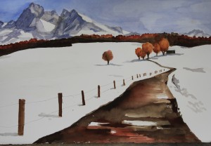 Aquarell auf Papier, 50 x 38 cm
