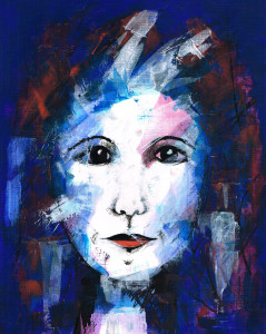 Frauenportrais 3, 34 x 27 cm, Acryl auf Papier