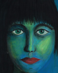 Frauenportrait 5, 34 x 27 cm, Acryl auf Papier
